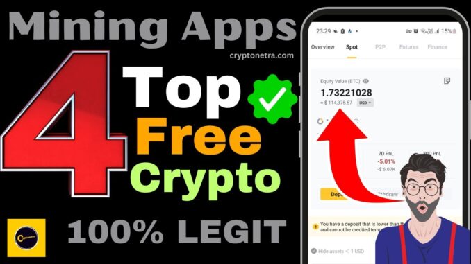 Top 4 Free Crypto Mining Apps For 2024 | 100% Legit & Free Crypto/Bitcoin Mining Apps🔥🔥